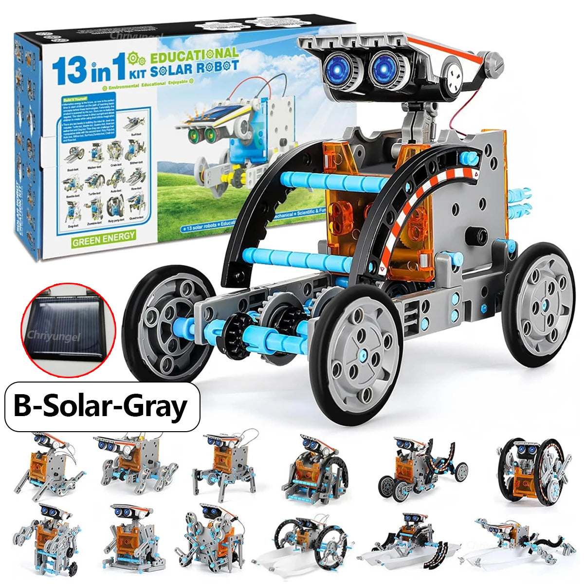 12-in-1 STEM Robot Building Kit Toys DIY Engineering Construction Set Educational Science Experiment Gift for Kids Teens