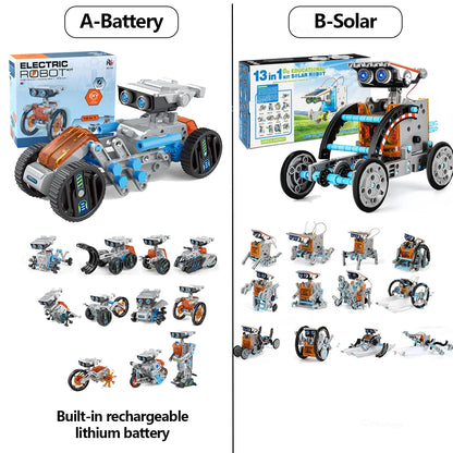 12-in-1 STEM Robot Building Kit Toys DIY Engineering Construction Set Educational Science Experiment Gift for Kids Teens
