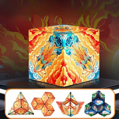 3D Dreamy Changeable Magnetic Magic Square Infinite Flippig Geometry Puzzle Game Antistress Fidget Toy Children Birthday Gift