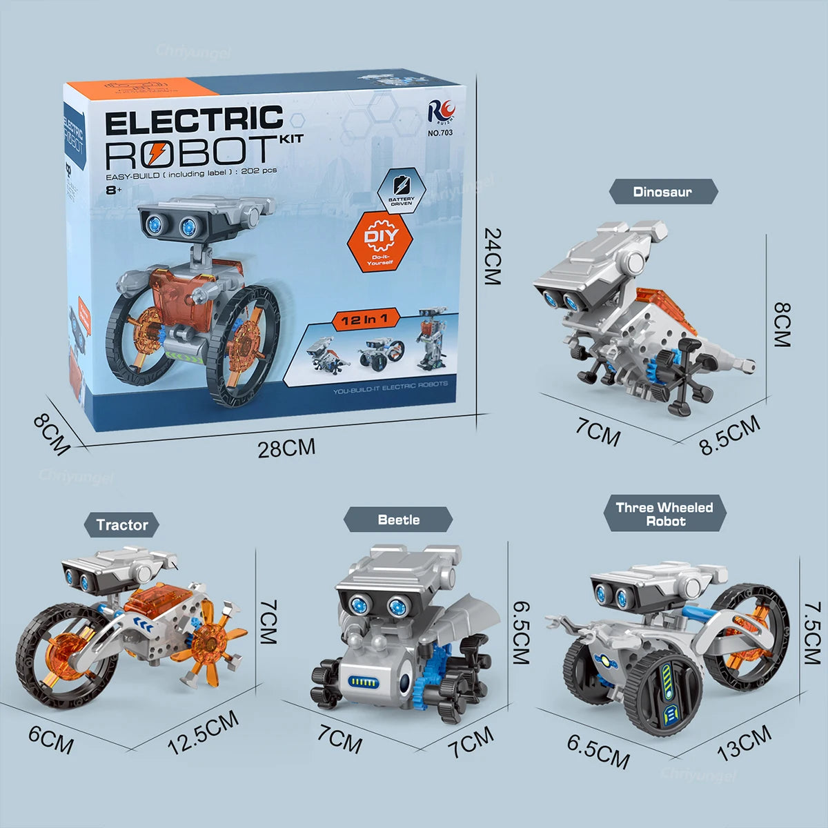 STEM Robot Kit 12 in 1 DIY Science Experiment Educational Learning Toys Engineering Technological Gadgets Gift for Kids Teens