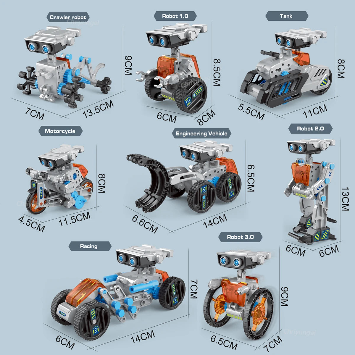12-in-1 STEM Robot Building Kit Toys DIY Engineering Construction Set Educational Science Experiment Gift for Kids Teens