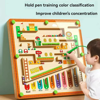 Magnetic Maze 2-in-1 STEM Toy for Ages 3-6, Develops Fine Motor Skills & Concentration