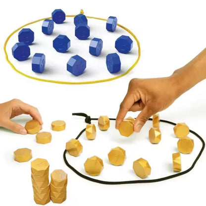 Party Game Magnetic Stone Game Interactive Magnetic Board Strategy Game, Suitable for Families, Children, and Adults High Quality, the Longest Side Is 2.5/ 3.5cm (Version Upgrade, the Outer Packaging Comes in 2 Random Styles)