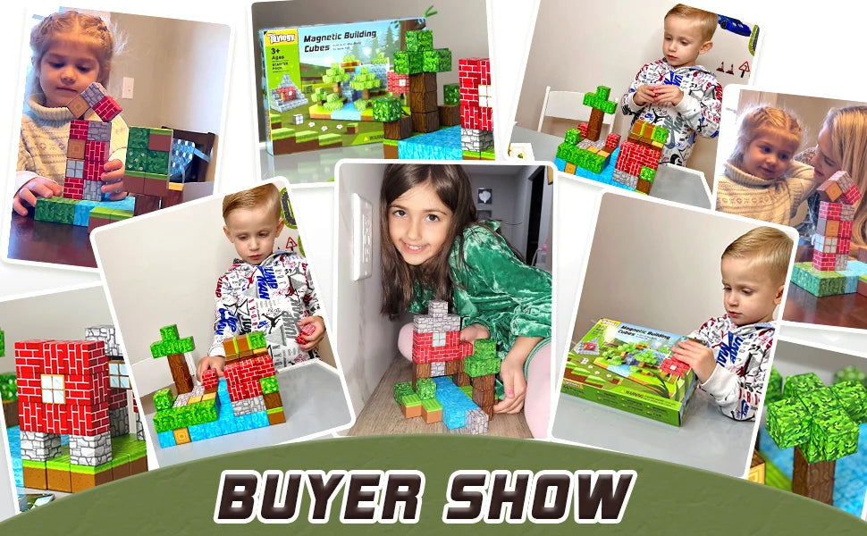 10-500PCS Magnetic Building Blocks Magnet Set Bricks Mini World STEM Construction DIY Educational Toys For Kids Birthday Gifts