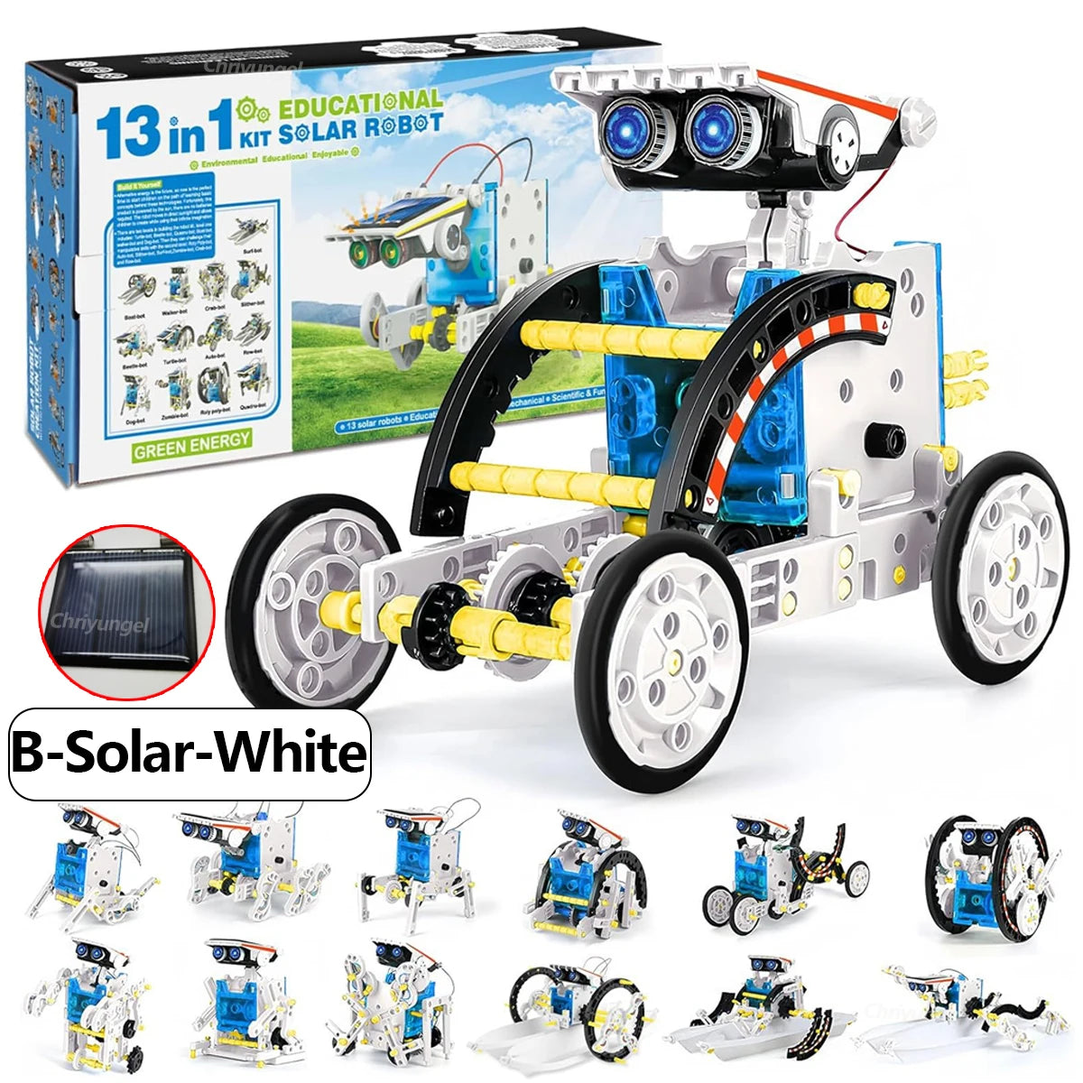 12-in-1 STEM Robot Building Kit Toys DIY Engineering Construction Set Educational Science Experiment Gift for Kids Teens