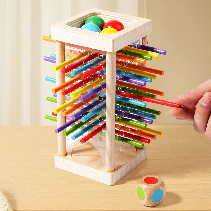 Parent child interactive wooden stick children's two person battle spatial thinking training puzzle toy