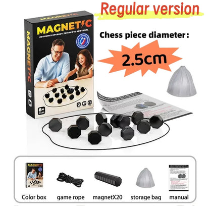 Party Game Magnetic Stone Game Interactive Magnetic Board Strategy Game, Suitable for Families, Children, and Adults High Quality, the Longest Side Is 2.5/ 3.5cm (Version Upgrade, the Outer Packaging Comes in 2 Random Styles)