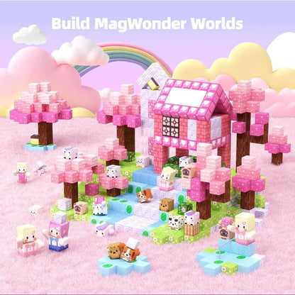 Magnetic Building Blocks Mine World Magnet Pink Girly Heart Blossom Cave Plant Zombies Cubes Set Brick Cube Toys Children Gifts