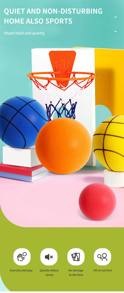 Diameter 24/22/18cm Silent High Density Foam Sports Ball Indoor Mute Basketball Soft Elastic Ball Children Sports Toy Games