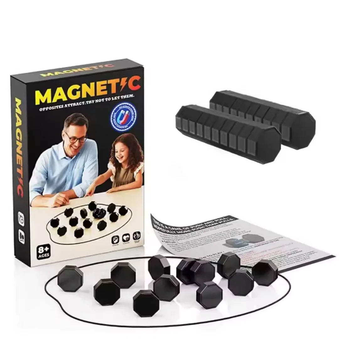 Party Game Magnetic Stone Game Interactive Magnetic Board Strategy Game, Suitable for Families, Children, and Adults High Quality, the Longest Side Is 2.5/ 3.5cm (Version Upgrade, the Outer Packaging Comes in 2 Random Styles)