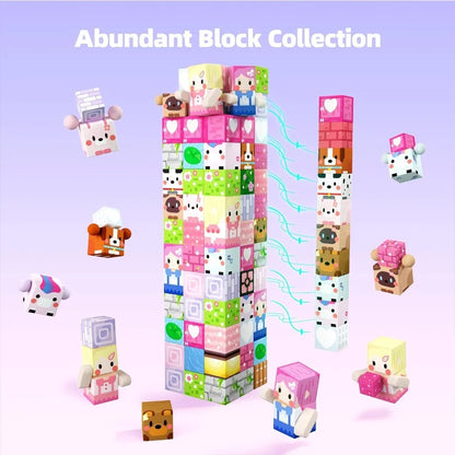 Magnetic Building Blocks Mine World Magnet Pink Girly Heart Blossom Cave Plant Zombies Cubes Set Brick Cube Toys Children Gifts