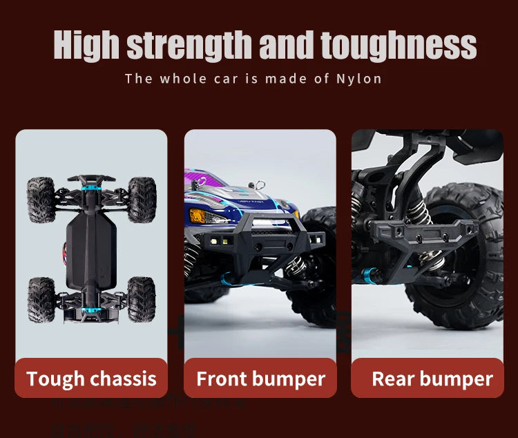 1:16 70KM/H Or 50KM/H 4WD RC Car With LED Remote Control Cars High Speed Drift Monster 4x4 Truck for Kids vs Wltoys 144001 Toys